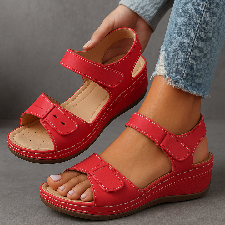 Women's Orthopedic Sandals with Wedge Soles and Adjustable Straps