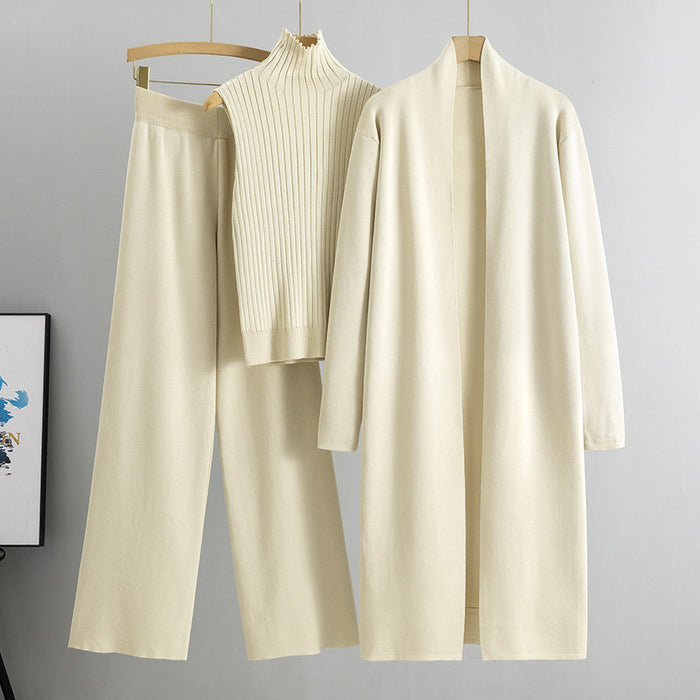 Quinn | Three-Piece Knit Set with Vest, Cardigan and Pants