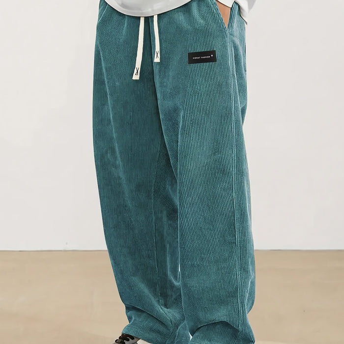 Men's Relaxed Straight-Leg Pants Drawstring Waist