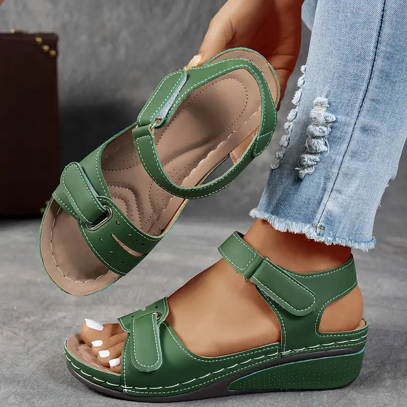 Women's Orthopedic Sandals with Wedge Soles and Adjustable Straps