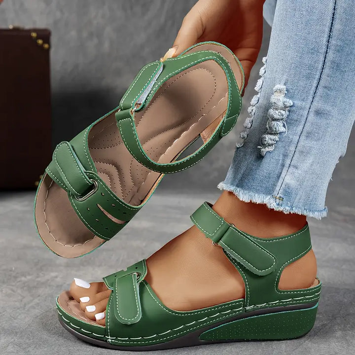 Women's Orthopedic Sandals with Wedge Soles and Adjustable Straps
