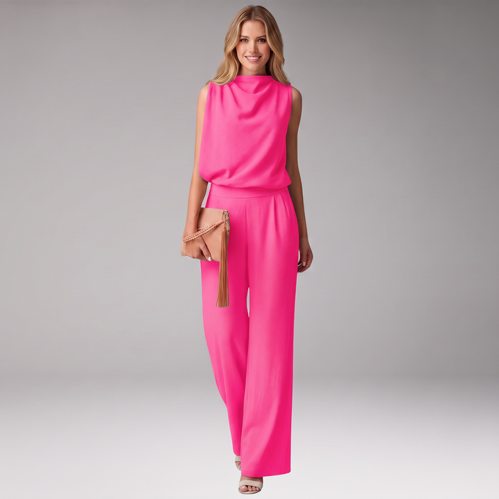Women's Jumpsuit with Sleeveless Top and Wide Legs