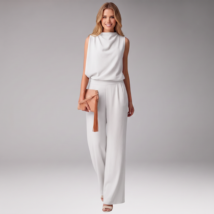 Women's Jumpsuit with Sleeveless Top and Wide Legs