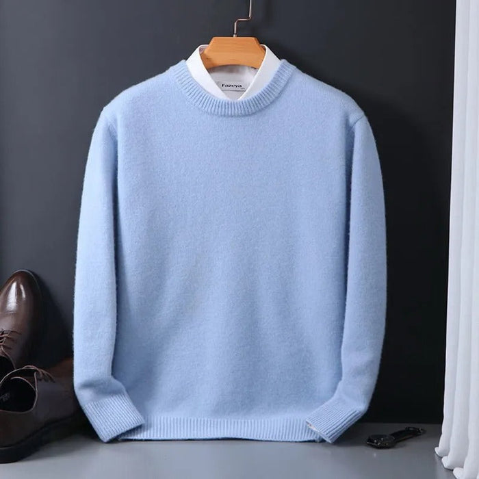 Men's Crew Neck Sweater with Ribbed Trim