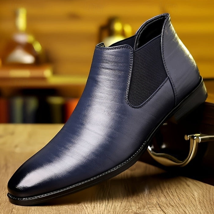 Men's Chelsea Boots Slip-On Ankle Boots with Elastic Sides