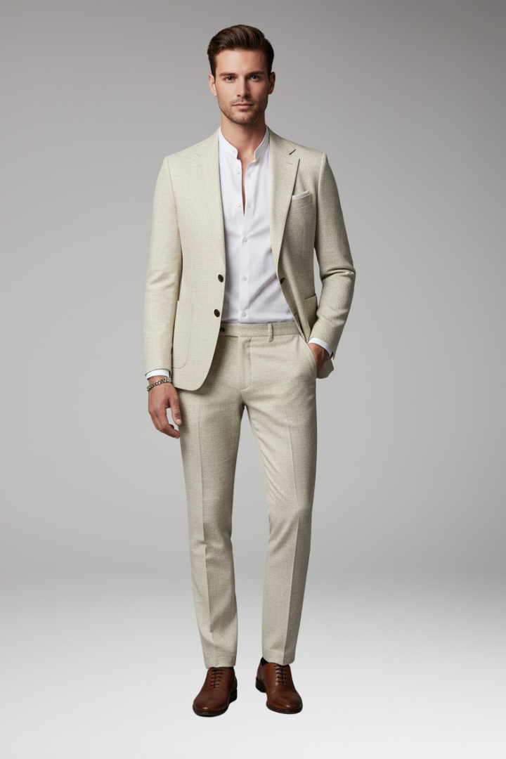 Men's Linen Suit with Jacket and Pants