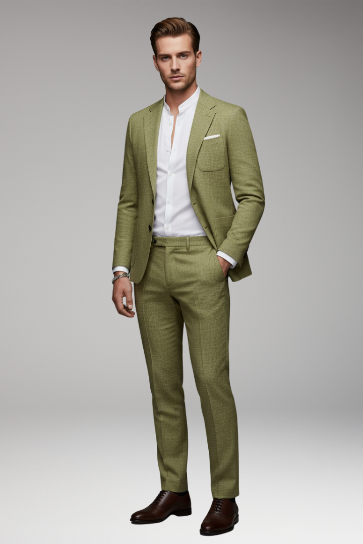 Men's Linen Suit with Jacket and Pants