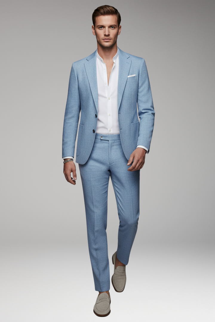 Men's Linen Suit with Jacket and Pants