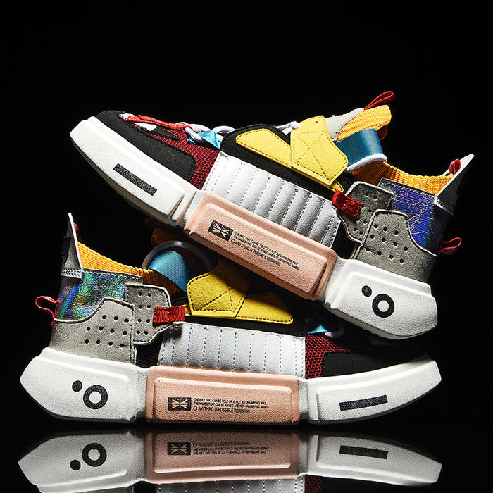Men's Colorblock Platform Sneakers with Thick Sole