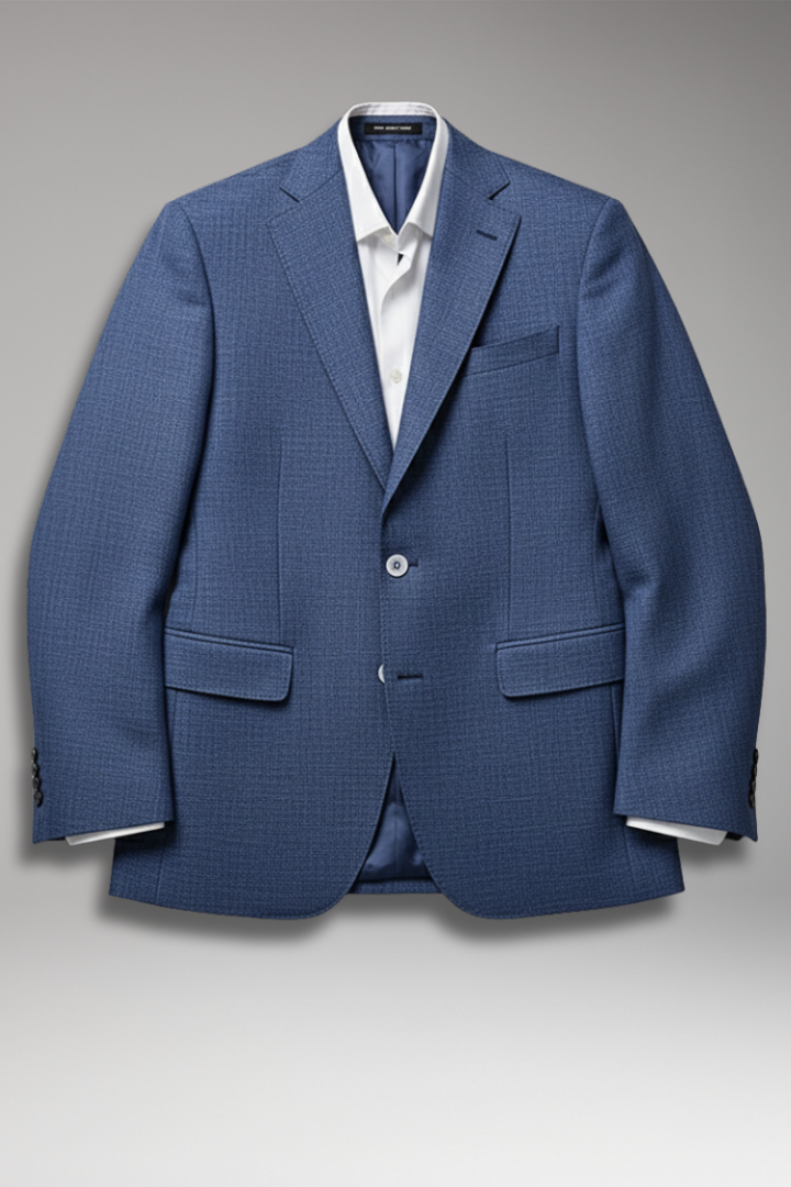 Men's Tailored Blazer with Notch Lapel and Buttons