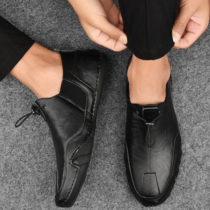 Men's Orthopedic Loafers with Leather Upper and Flexible Sole