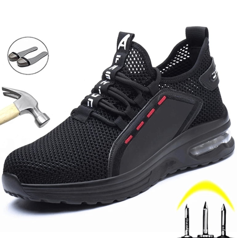 Men's Safety Shoes with Steel Toe and Rubber Outsole