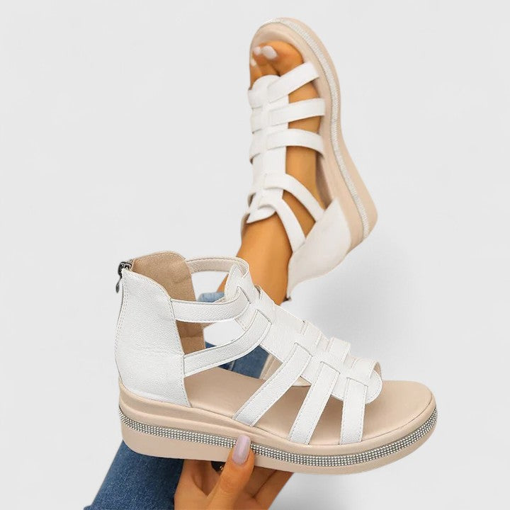 Women's Orthopedic Sandals with Rhinestone Details and Hollow Surface