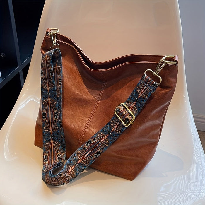 Women's Leather Hobo Bag with Adjustable Strap