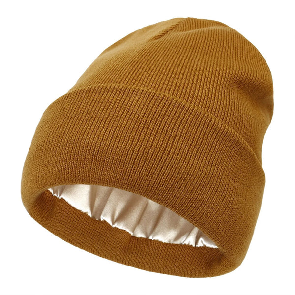 Silk-Lined Beanie with Frizz-Free Warmth for Winter